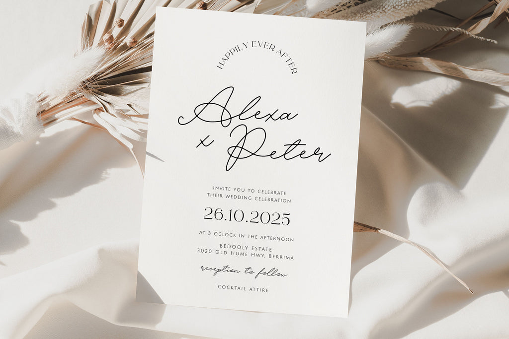 DAZZLE Modern Wedding Invitation Template with QR Code, Minimalist Wedding Invite, Modern QR Details, Editable Templett