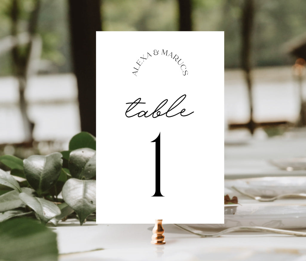 DAZZLE Wedding Table Numbers Template, Printable Table Numbers, Table Signs, Editable Modern Wedding, Instant Download Templett