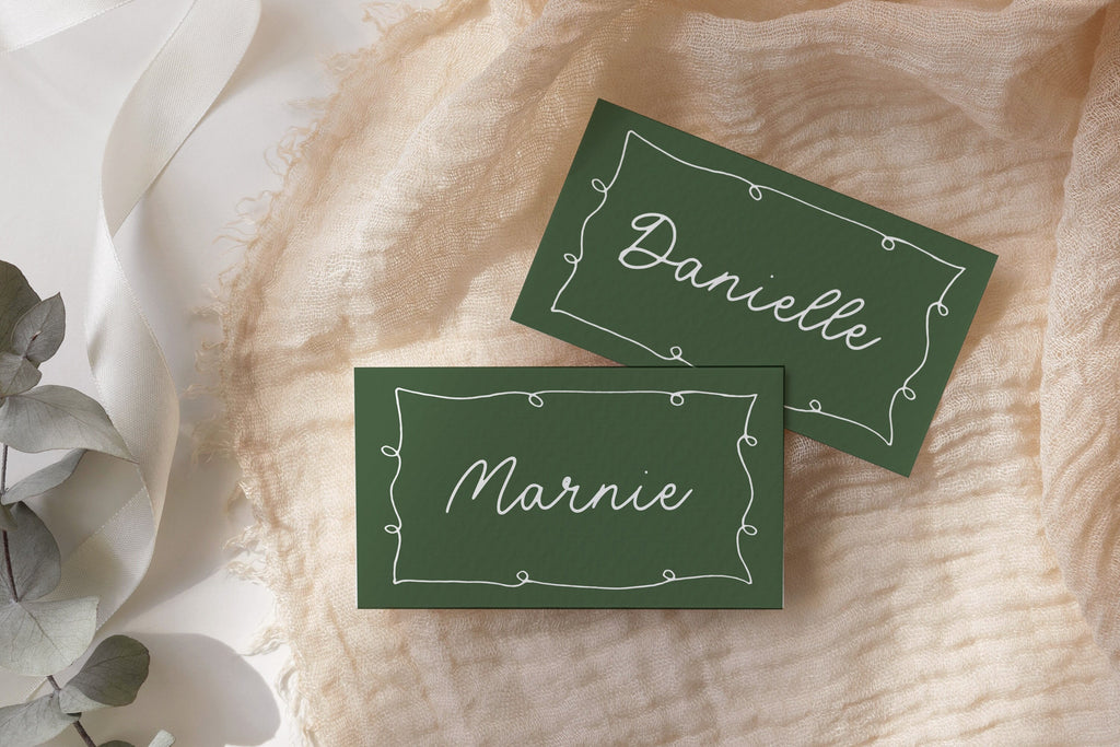 POET Fun Quirky Wedding Place Card Template | Wave Italian Style Escort Cards | Wedding Name Cards | Instant Download Templett