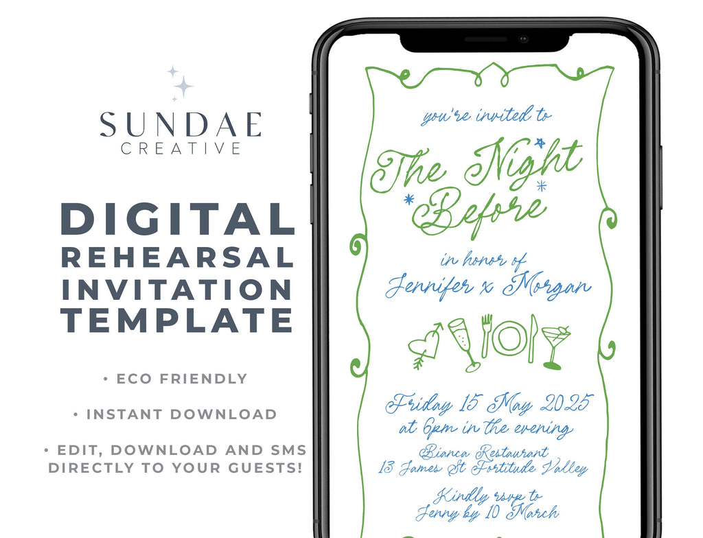 GEORGIE Digital Rehearsal Dinner Invitation, Elegant Dinner Invite, Minimalist Rehearsal Dinner Invitation, Modern Wedding Rehearsal Invite