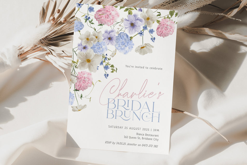 BIANCA Modern Bridal Brunch Invitation Template, Bridal Shower, Printable Invitation template, Instant Download Editable Templett