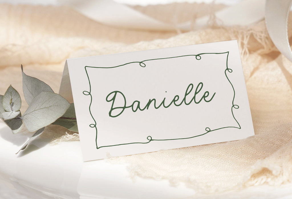 POET Editable Wedding Place Card Template | Wave Italian Style Escort Cards | Wedding Name Cards | Instant Download Templett