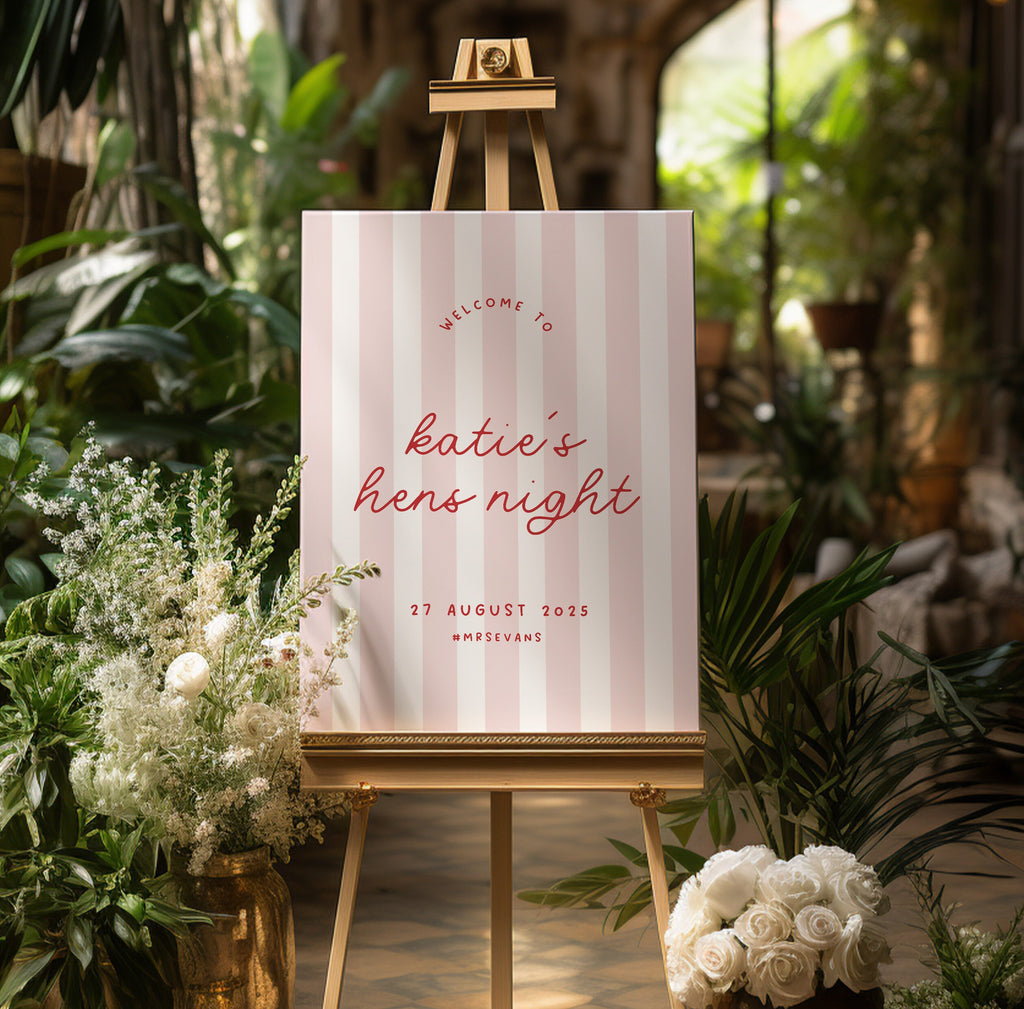 MINNIE Pink Retro Hens Night Welcome Sign Template Download, Birthday Party Welcome Sign, Editable Template Instant Download Templett