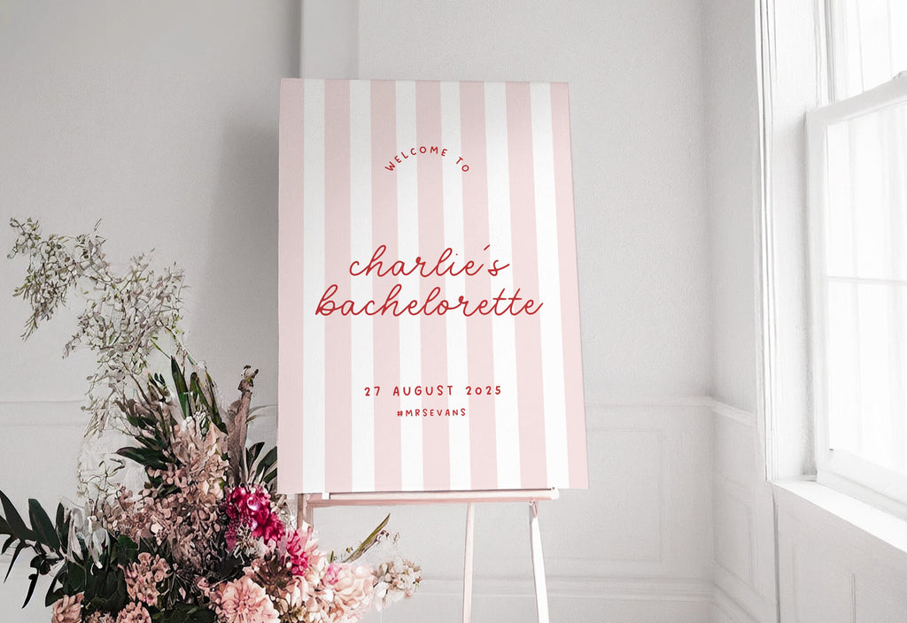 MINNIE Pink Bachelorette Welcome Sign Template Download, Birthday Party Welcome Sign, Editable Template Instant Download Templett