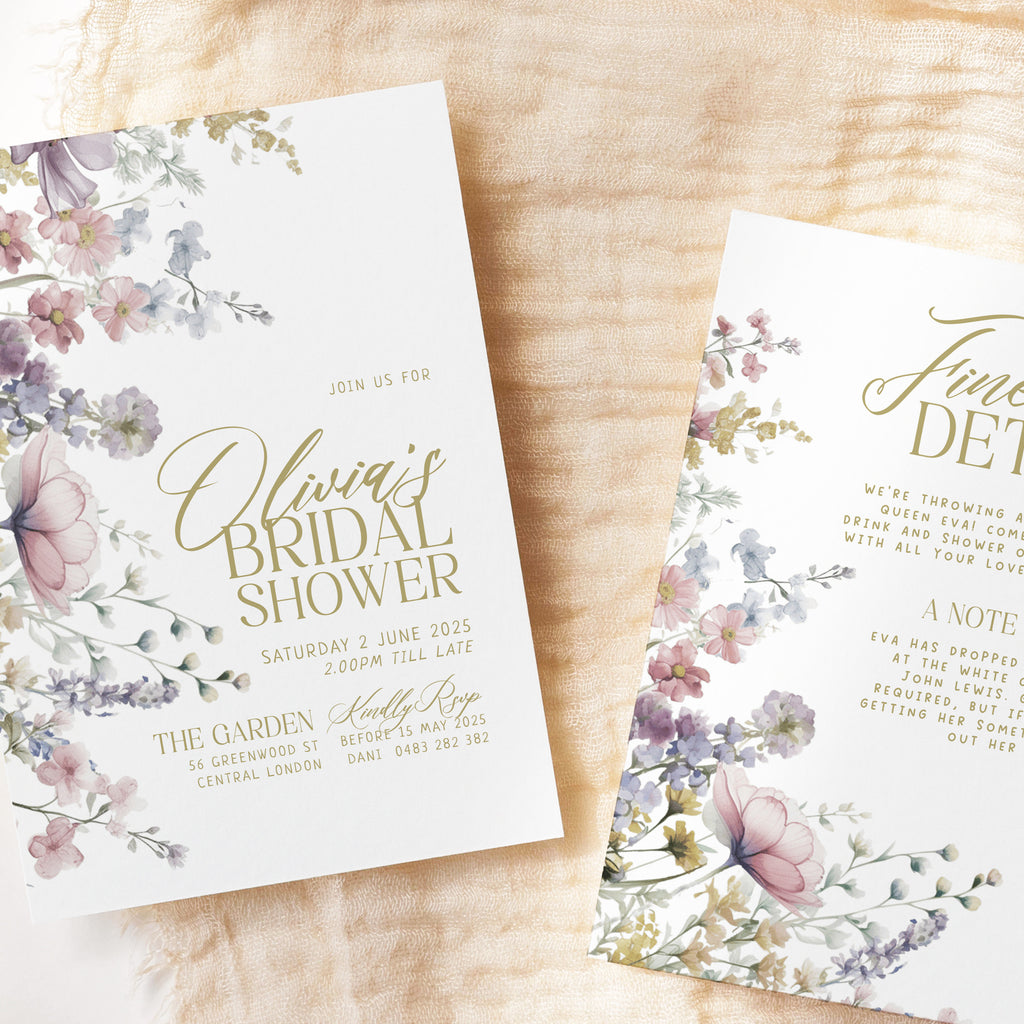 KELSY Wildflower Bridal Shower Invitation, Spring Floral Invitation, Bridal Shower Invitation template, Editable Templett Download