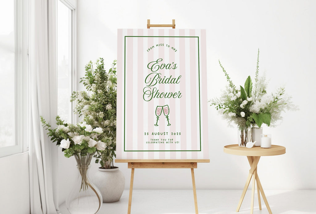 ROMY Coastal Bridal Shower Welcome Sign Template, Hamptons Coastal Welcome, Hens Shower, Summer Sign Decor, Instant Download Templett